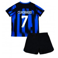 Echipament fotbal Inter Milan Juan Cuadrado #7 Tricou Acasa 2023-24 pentru copii maneca scurta (+ Pantaloni scurti)